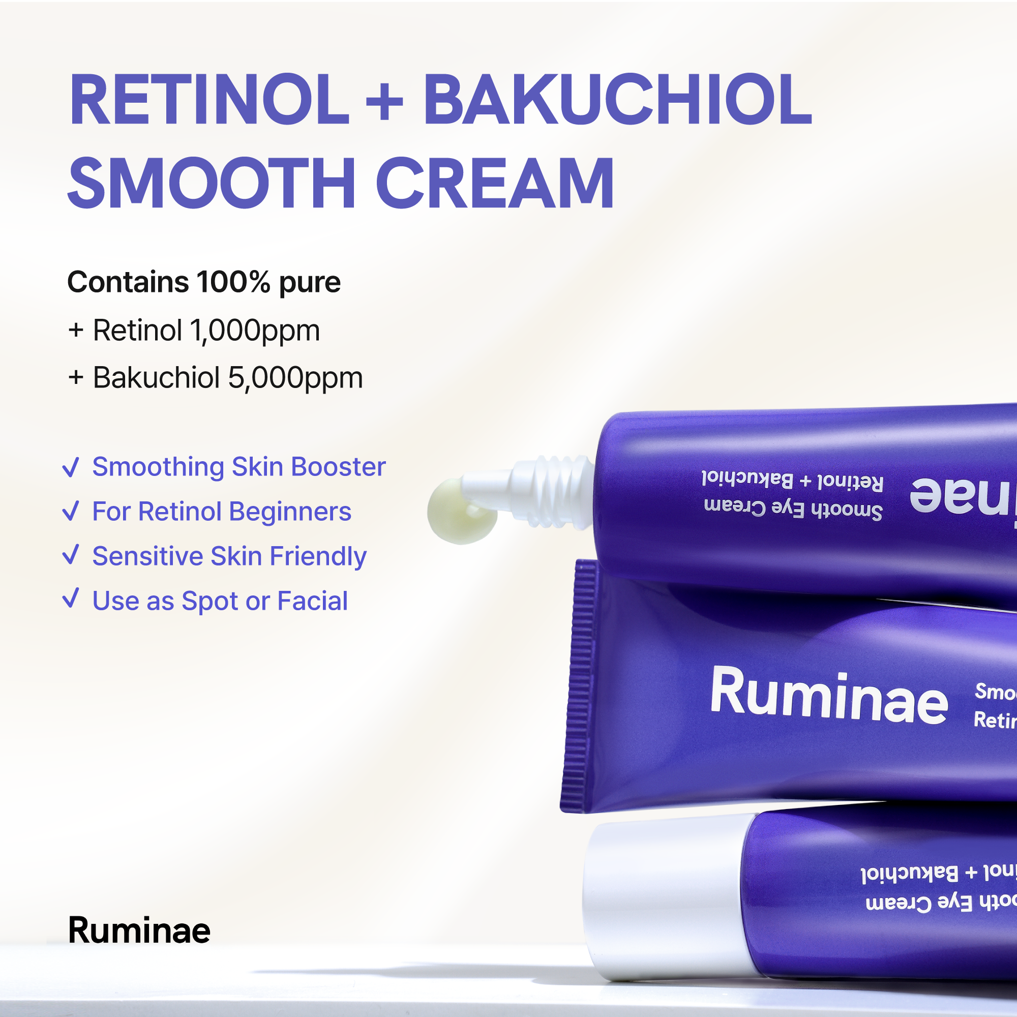 Ruminae Smooth Cream Retinol 0.1% + Bakuchiol 0.5% Cream | 30ml / 1.01 fl oz