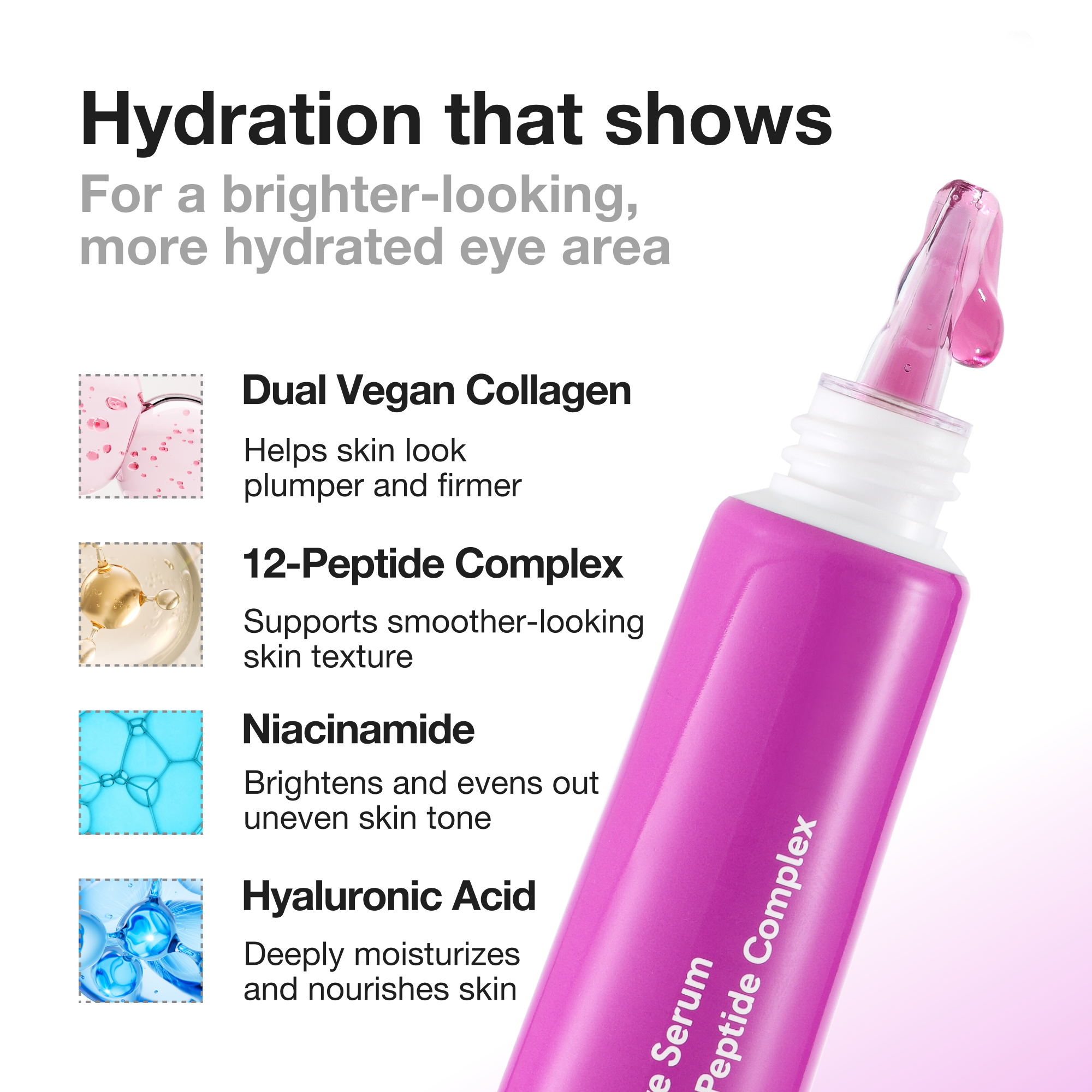 Bouncy Eye Serum | Vegan Collagen + Peptide 12 for Firmness & Hydration