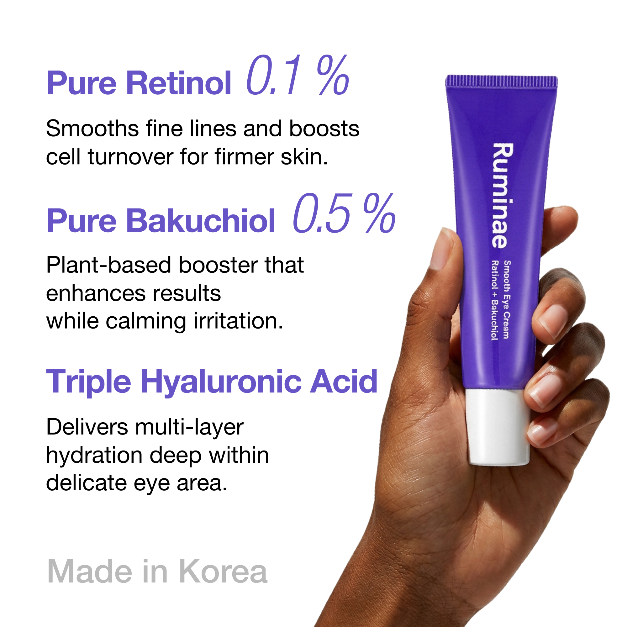 Smooth Retinol Cream | 0.1% Retinol + 0.5% Bakuchiol for Face, Neck & Eyes