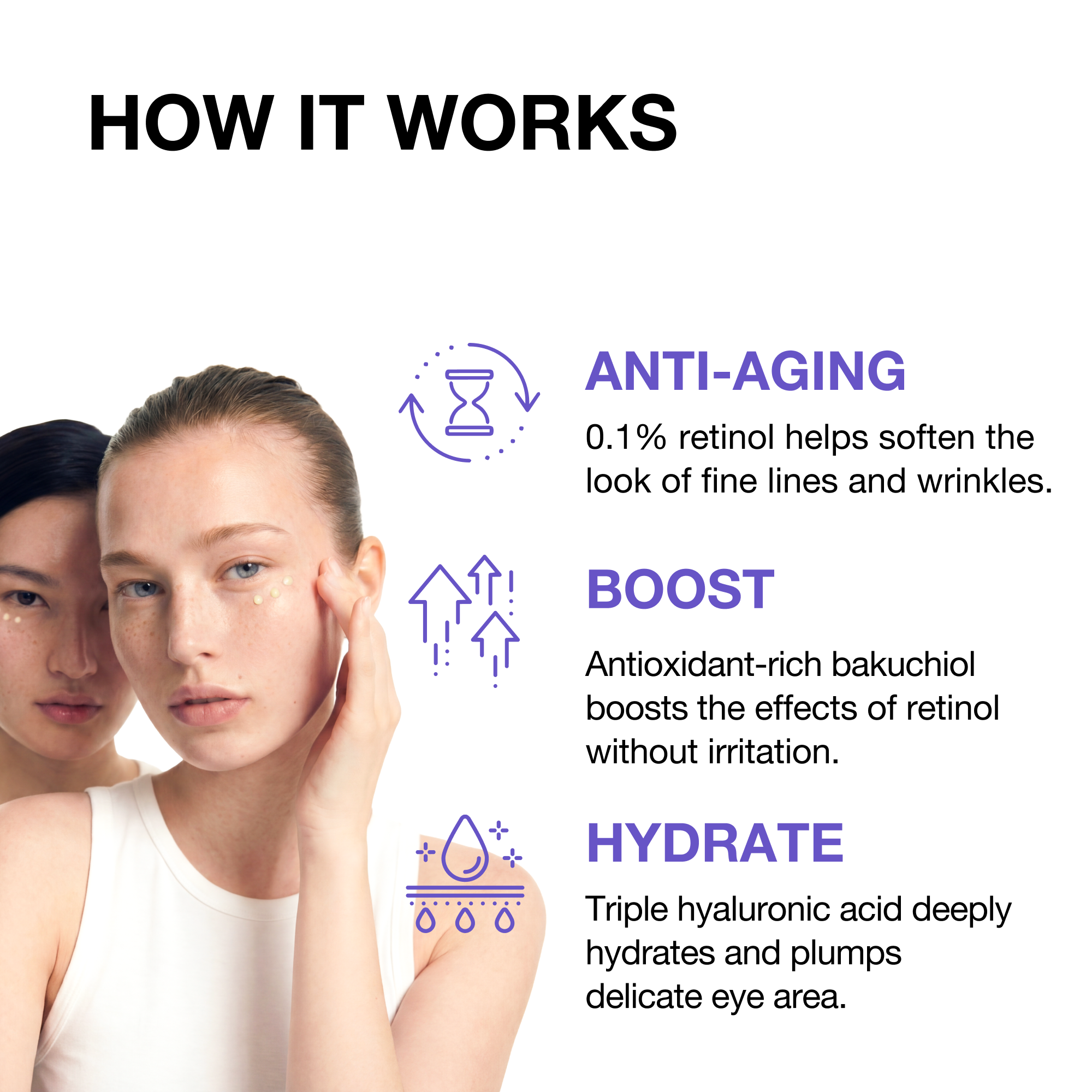 Smooth Retinol Cream | 0.1% Retinol + 0.5% Bakuchiol for Face, Neck & Eyes